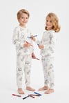 Üniseks Çocuk Boyanabilir Desenli %100 Pamuk Süprem Kumaş Uzun Kollu Pijama Takımı