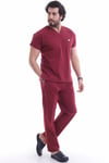 Hemşire Forması Erkek Bordo