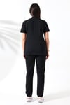 Likralı Neck Zipper Scrubs Siyah