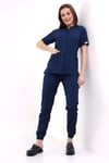 V Flex Likralı Hemşire Forması Açık Lacivert