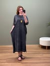 %100 PAMUK BATİK YIKAMA SWEAT ELBİSE ANTRASIT 