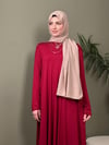 %100 PAMUKLU SWEAT ELBİSE BORDO 
