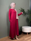 %100 PAMUKLU SWEAT ELBİSE BORDO 
