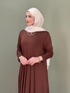 %100 PAMUKLU SWEAT ELBİSE KAHVE 
