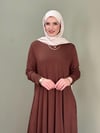 %100 PAMUKLU SWEAT ELBİSE KAHVE 