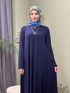 %100 PAMUKLU SWEAT ELBİSE LACİVERT 