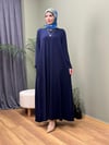 %100 PAMUKLU SWEAT ELBİSE LACİVERT 