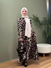 %100 PAMUKLU SWEAT ELBİSE LEOPAR DESEN