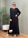 %100 PAMUKLU SWEAT ELBİSE SİYAH 