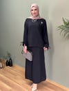 ANVELOP ETEKLİ İKİLİ TAKIM SİYAH 