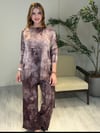 Asimetrik Tunikli Batik Takım Kahve