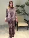 Asimetrik Tunikli Batik Takım Kahve