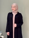 İTALYAN VİSKON BOYDAN DÜĞMELİ GÖMLEK ELBİSE SİYAH