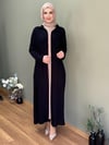 İTALYAN VİSKON BOYDAN DÜĞMELİ GÖMLEK ELBİSE SİYAH