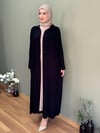 İTALYAN VİSKON BOYDAN DÜĞMELİ GÖMLEK ELBİSE SİYAH