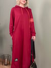 NEON ARMALI SPOR SWEAT ELBİSE BORDO 
