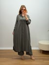 Oversize Düğmeli Uzun Tunik Pantolon Takım Haki