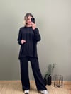 OYSHO KUMAŞ İKİLİ TAKIM SİYAH