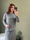 SOĞUK İPLİK MERSERİZE İKİLİ ETEKLİ TAKIM GRİ