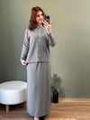 SOĞUK İPLİK MERSERİZE İKİLİ ETEKLİ TAKIM GRİ