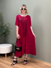 TASARIM FİLE DETAYLI SWEAT ELBİSE BORDO