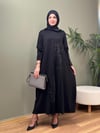 TASARIM PAYETLI SİYAH ELBİSE 
