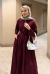 Fermuar Detaylı Elbise Bordo