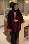 Kürk Detaylı Hırka Bordo