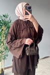Pantolonlu Şifon Takım Acı Kahve