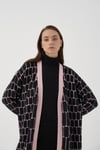 BELLATRİX TRİKO HIRKA SİYAH-PEMBE