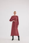 CARMEN GOLD DETAYLI ELBİSE BORDO