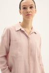 ELVİRA 100% KETEN BASIC GÖMLEK PEMBE
