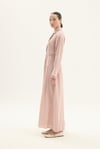 ELVİRA 100% KETEN ELBİSE PEMBE