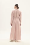 ELVİRA 100% KETEN ELBİSE PEMBE