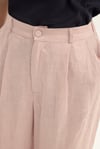 ELVİRA 100% KETEN PALAZZO PANTOLON PEMBE