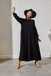 GEMMA SOĞUK İPLİK ELBİSE SİYAH