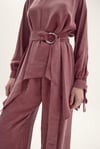GİNNY İPEK BLUZ-PANTOLON TAKIM BORDO