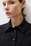 INES TAŞLI ETEKLİ TAKIM SİYAH