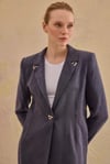 JUNO İPEK BLAZER CEKET LACİVERT