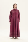 LUMOS POPLİN ELBİSE BORDO