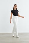 MERSERİZE DAR PAÇA PANTOLON EKRU