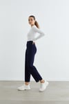 MERSERİZE DAR PAÇA PANTOLON LACİVERT