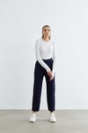 MERSERİZE DAR PAÇA PANTOLON LACİVERT