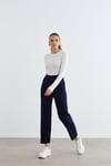 MERSERİZE DAR PAÇA PANTOLON LACİVERT