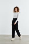 MERSERİZE DAR PAÇA PANTOLON SİYAH