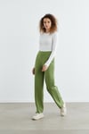 MERSERİZE DAR PAÇA PANTOLON YEŞİL