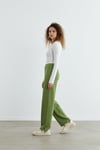 MERSERİZE DAR PAÇA PANTOLON YEŞİL