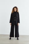 POLL YAZILI BLAZER TAKIM SİYAH