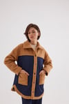 VİVET BUKLE BOMBER MAVİ-CAMEL