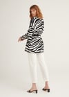 ZEBRA SOĞUK İPLİK HIRKA - SİYAH-EKRU
